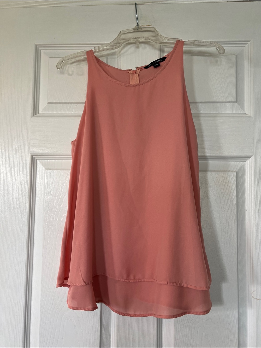 Zac & Rachel pink Peplum Hem Chiffon Camisole